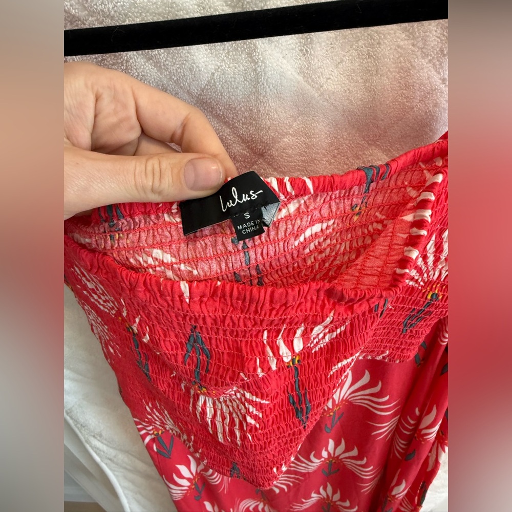 NWOT Lulus Transcoso Coral Floral Print Two-Piece Maxi Dress - Picture 10 of 11